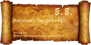 Batthyány Balló névjegykártya
